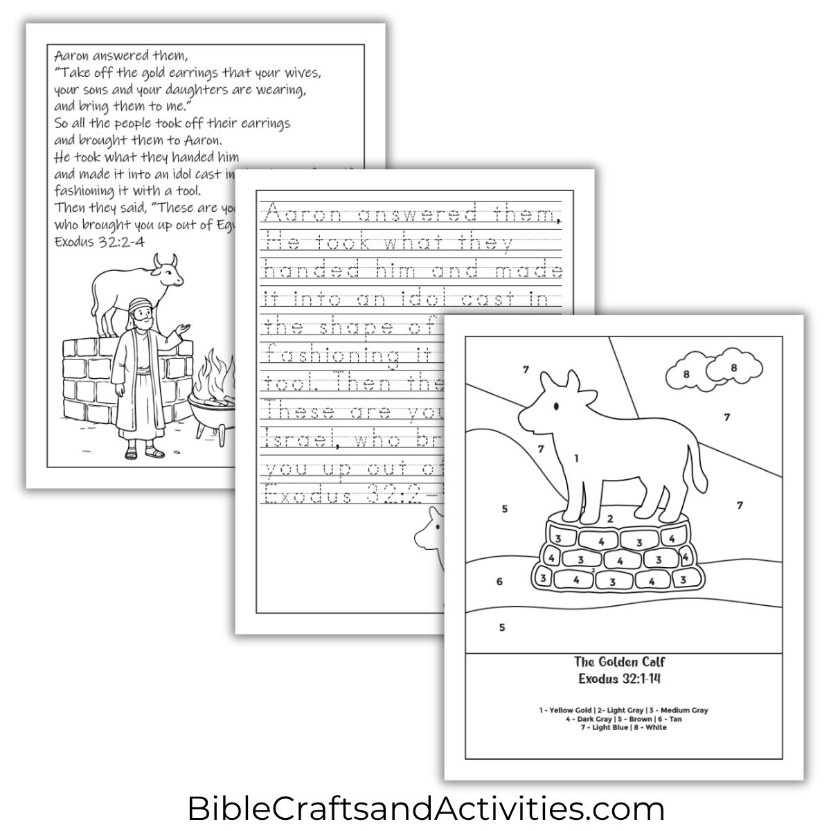 golden calf activity pages