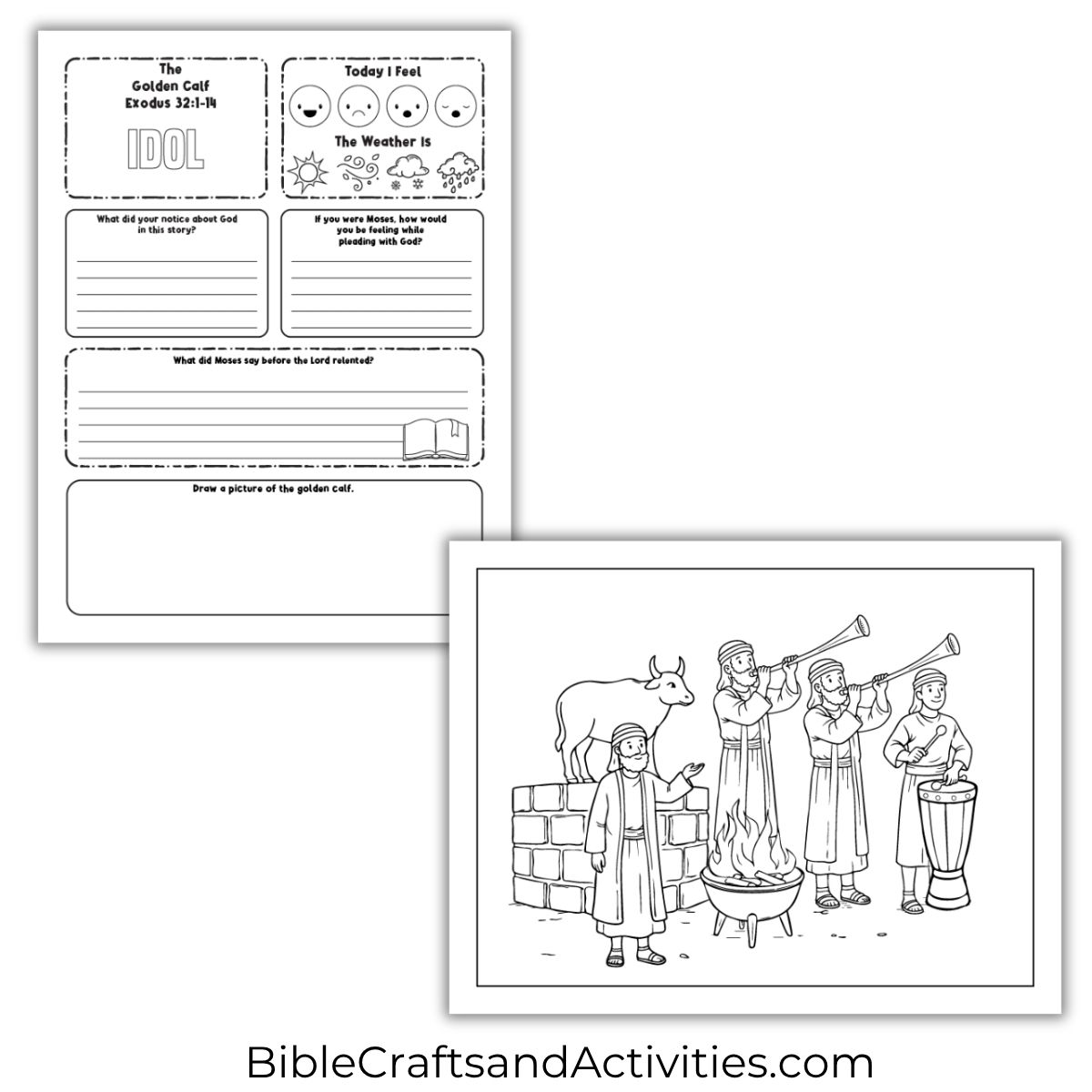 golden calf activity pages