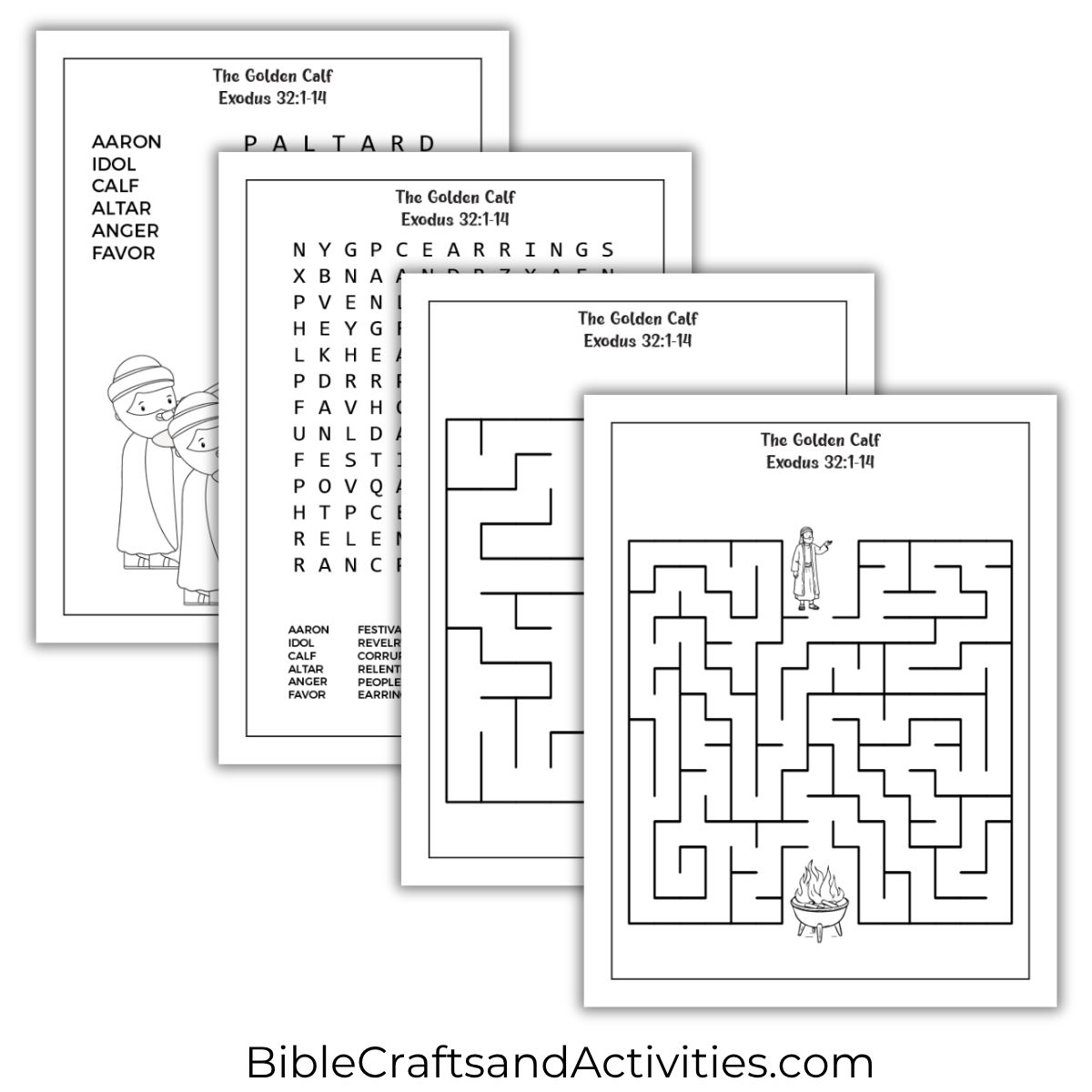 golden calf activity pages