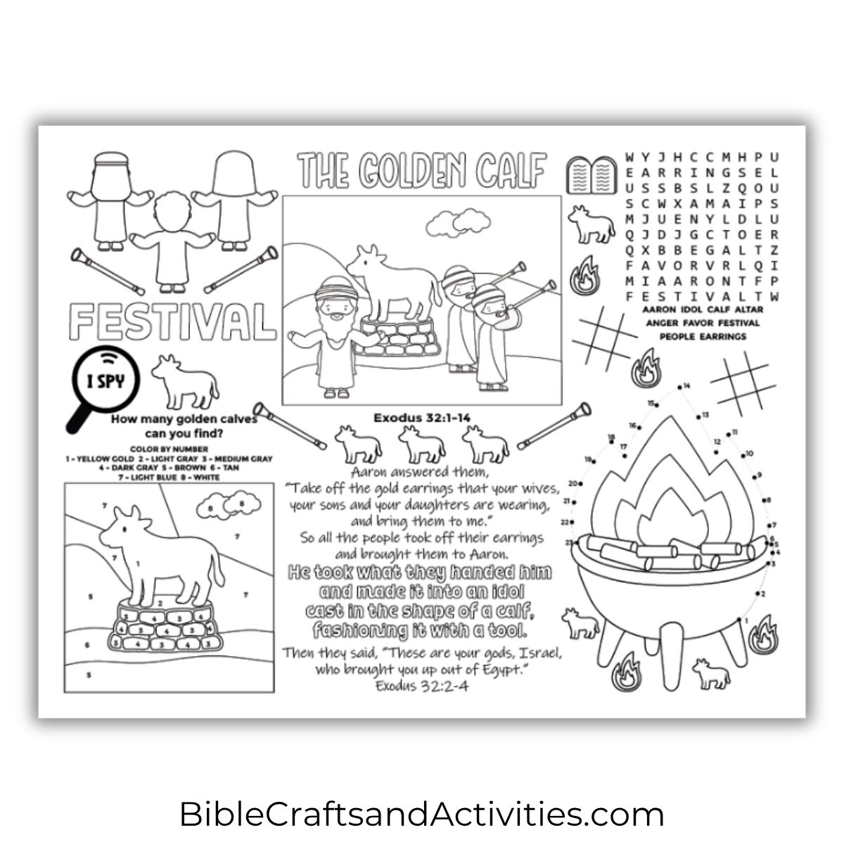 golden calf activity sheet