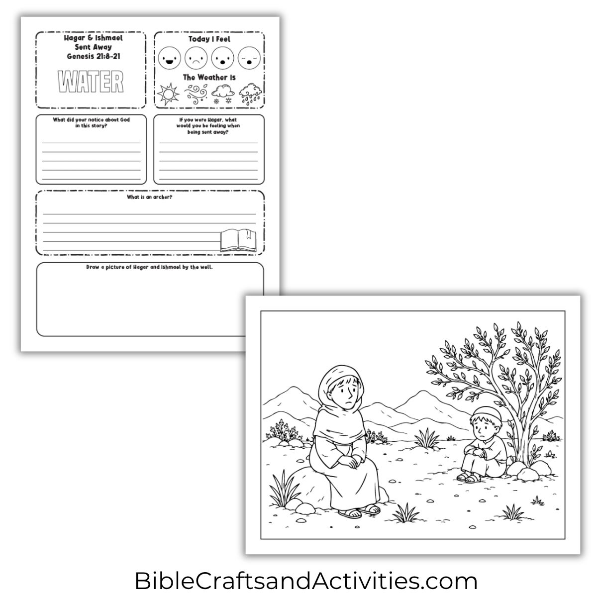 hagar and ishmael sent away activity pages