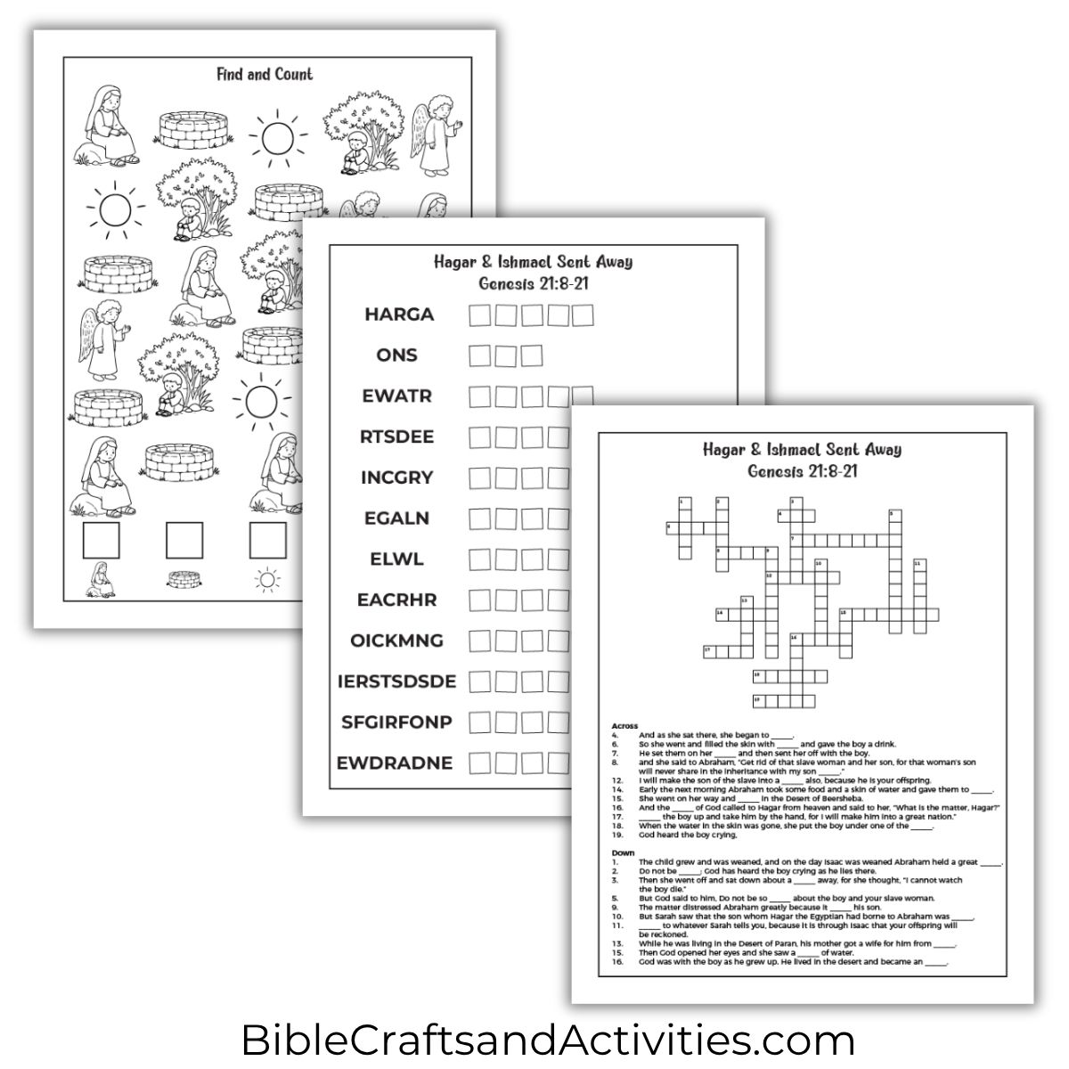 hagar and ishmael sent away activity pages