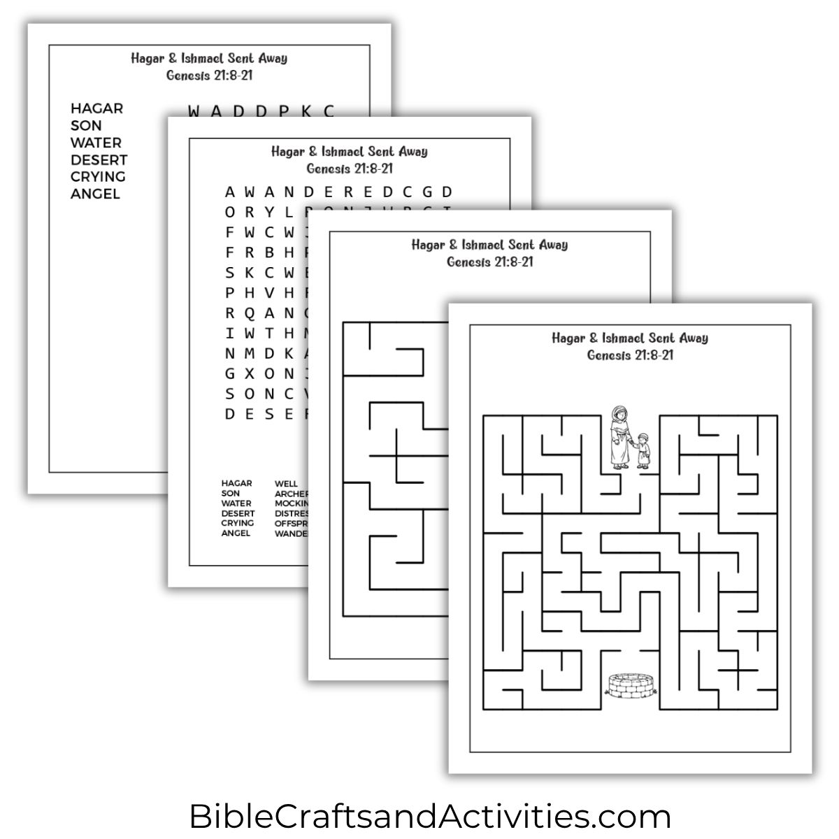 hagar and ishmael sent away activity pages