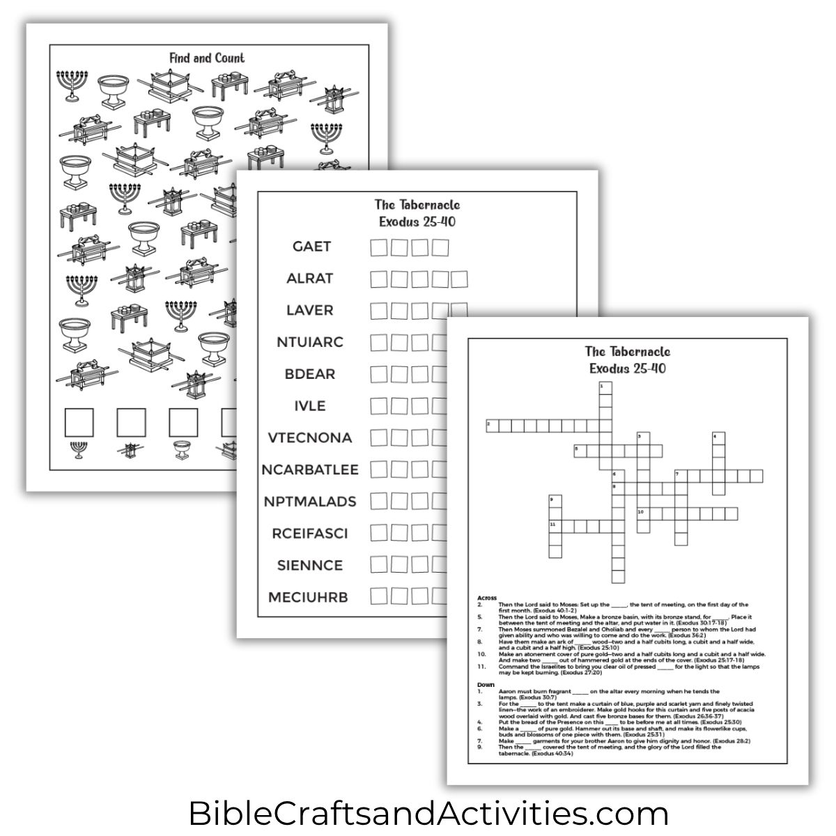 tabernacle activity pages