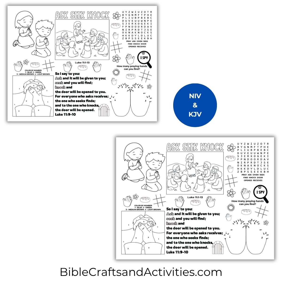 Ask Seek Knock Activity Sheet - Image 3