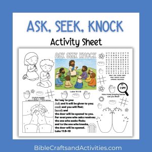 ask seek knock activity sheet