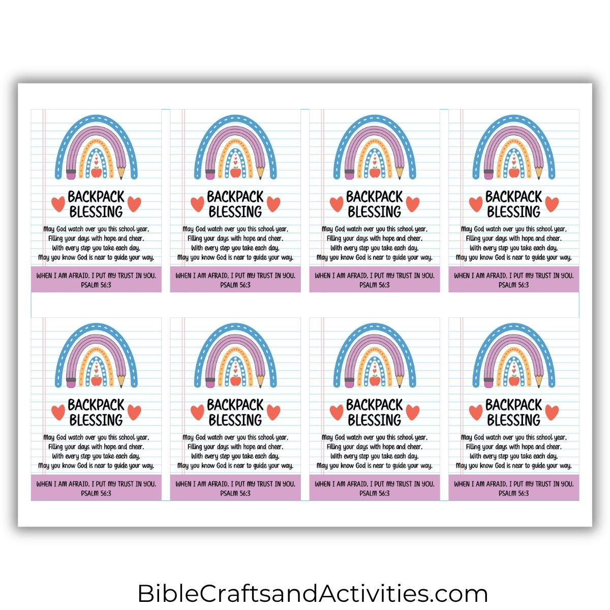 backpack blessings gift tag