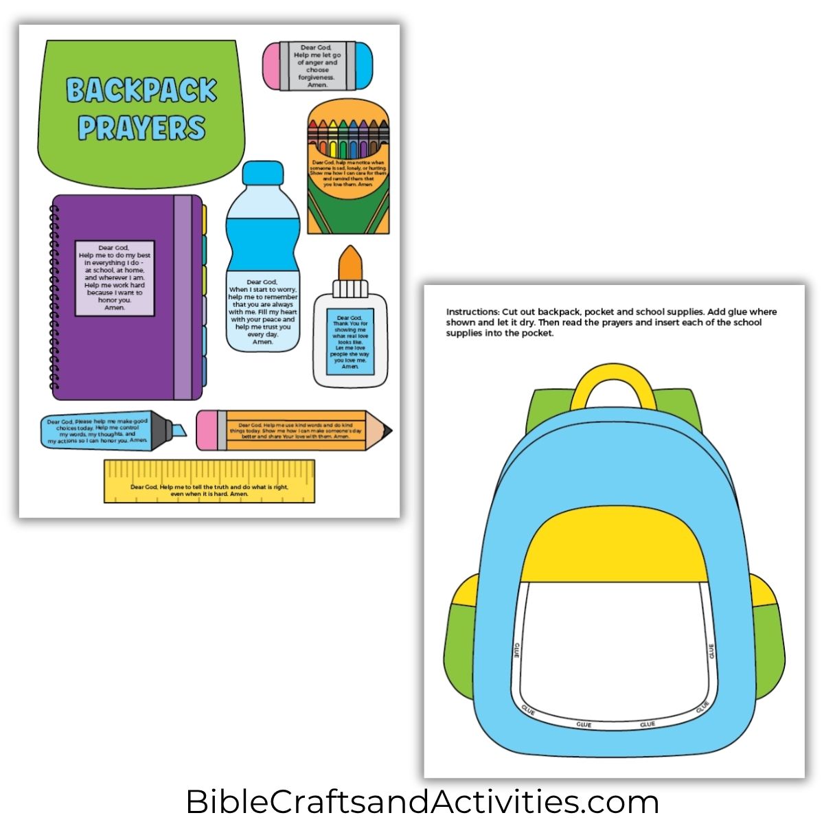 backpack prayers pocket craft