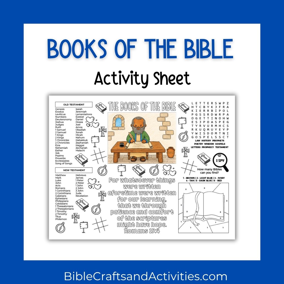 books of the bible activity sheet