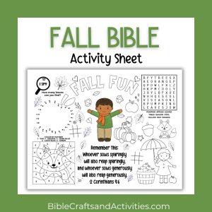 fall bible activity sheet 2 Corinthians 9:6