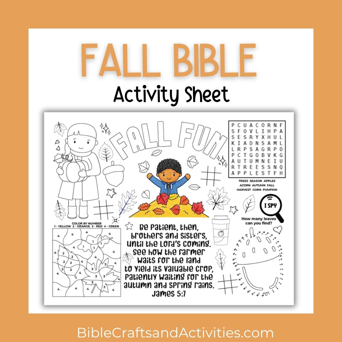 fall bible activity sheet James 5:7