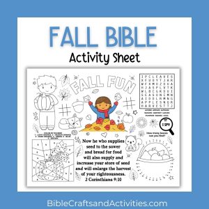 fall bible activity sheet 2 Corinthians 9:10