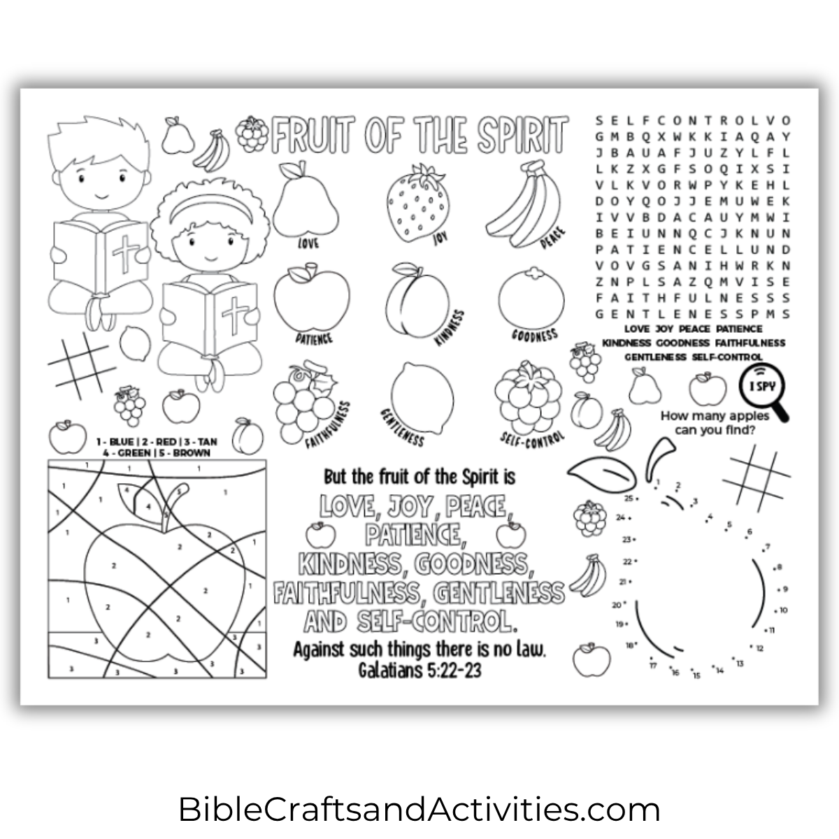 fruit of the spirit activity sheet