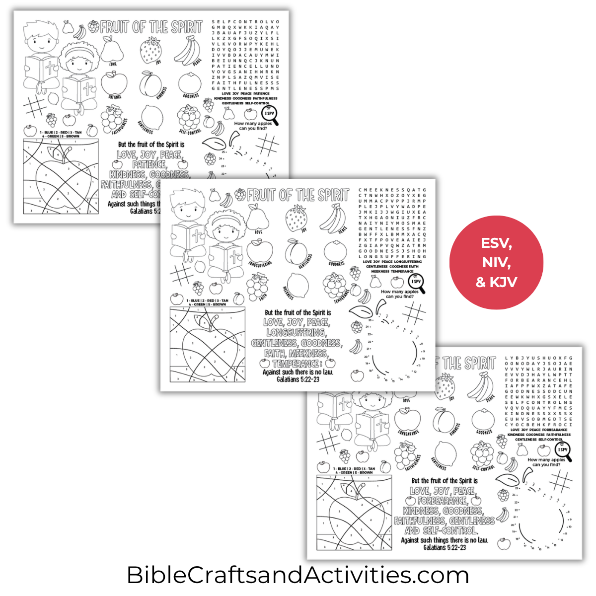 fruit of the spirit activity sheet