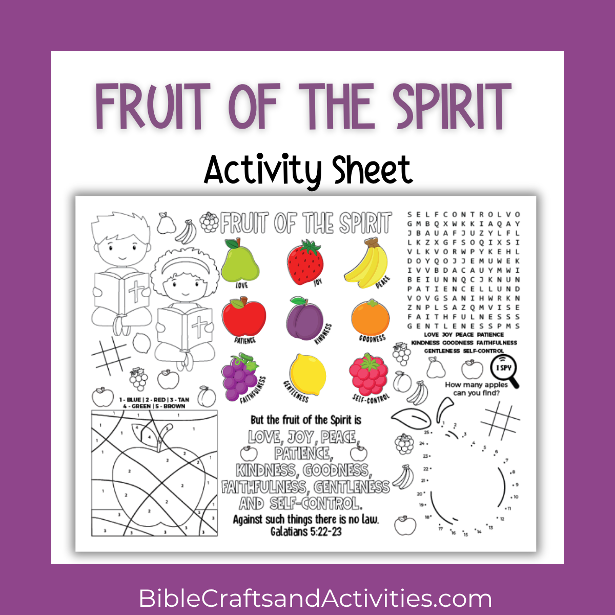 fruit of the spirit activity sheet