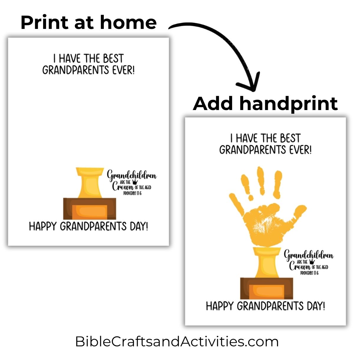 grandparents day handprint craft trophy