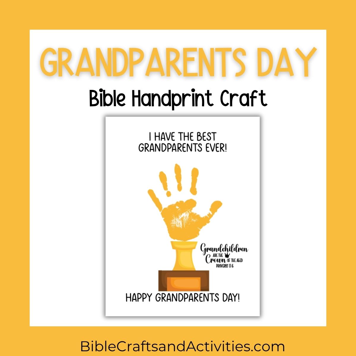 grandparents day handprint craft trophy