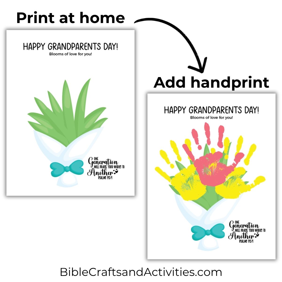 grandparents day handprint craft bouquet