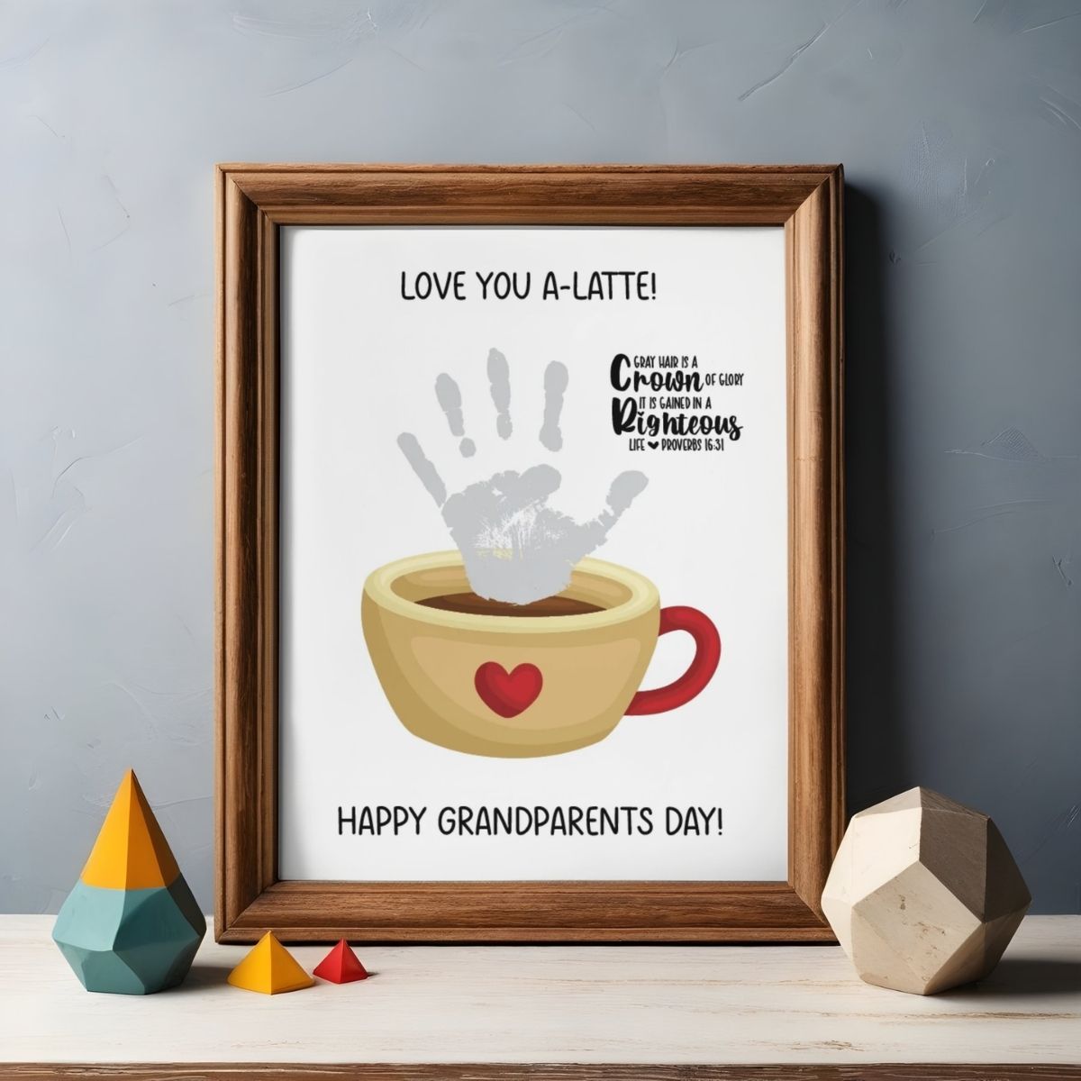 grandparents day handprint craft coffee