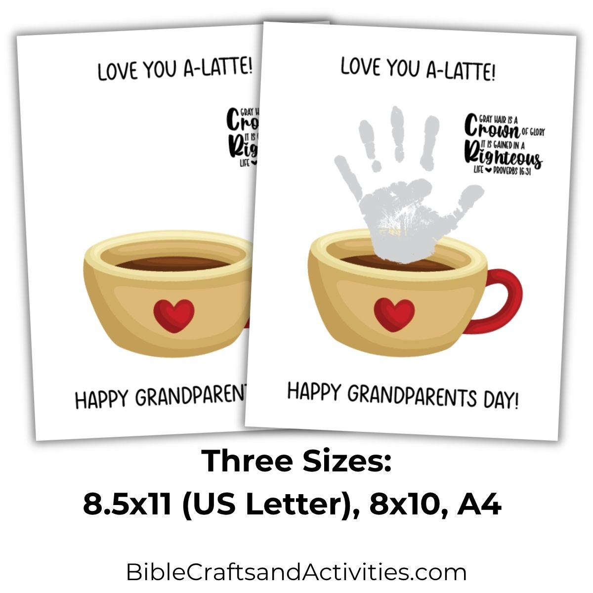 grandparents day handprint craft coffee