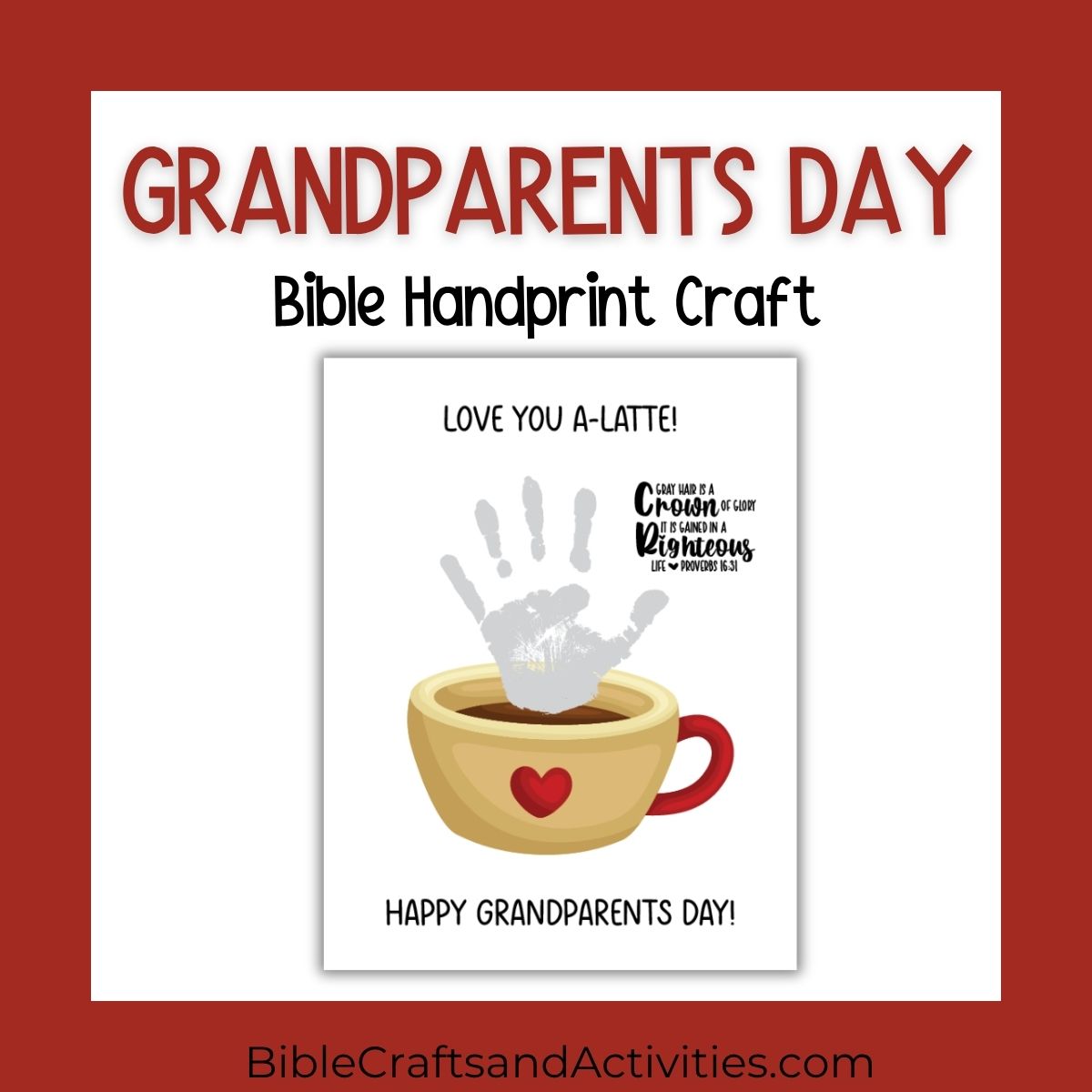 grandparents day handprint craft coffee