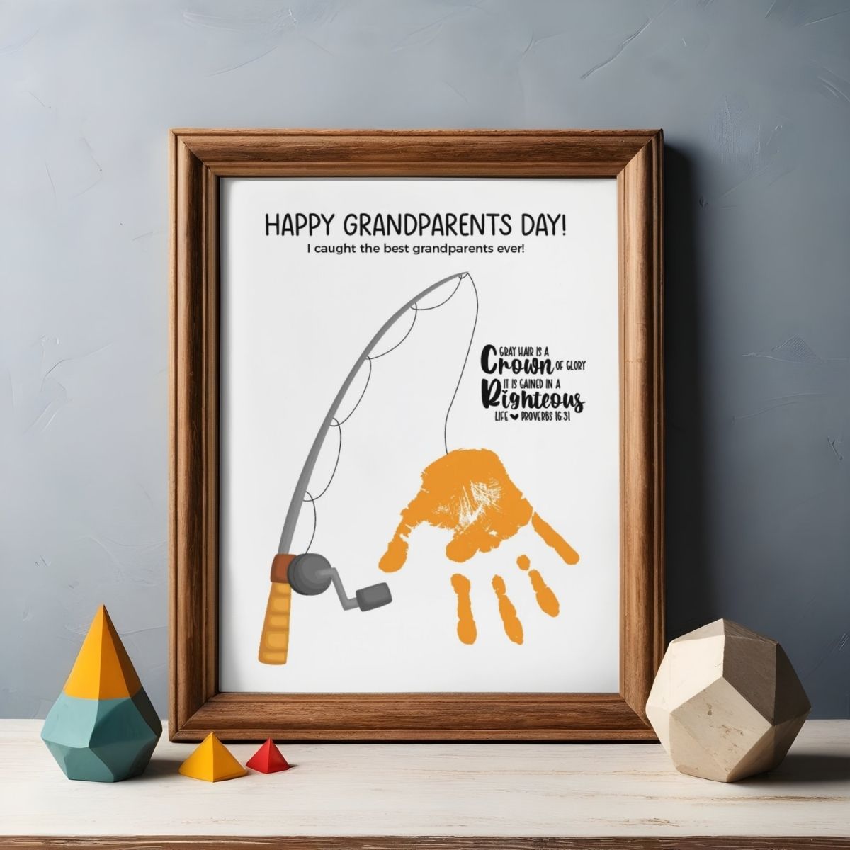 grandparents day handprint craft fishing pole
