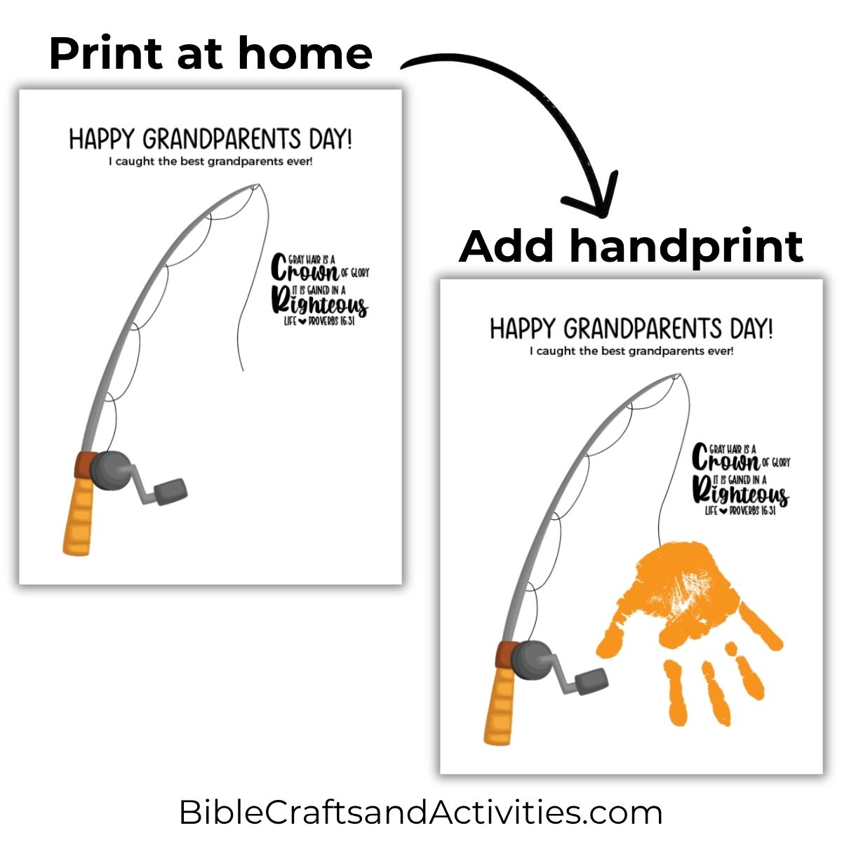 grandparents day handprint craft fishing pole