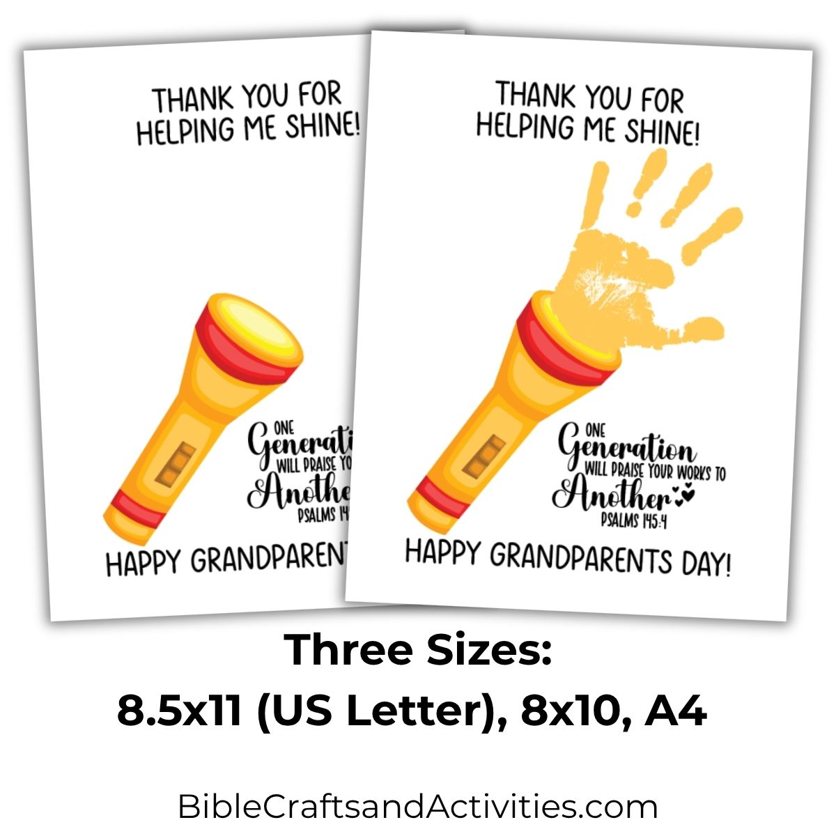 grandparents day handprint craft flashlight