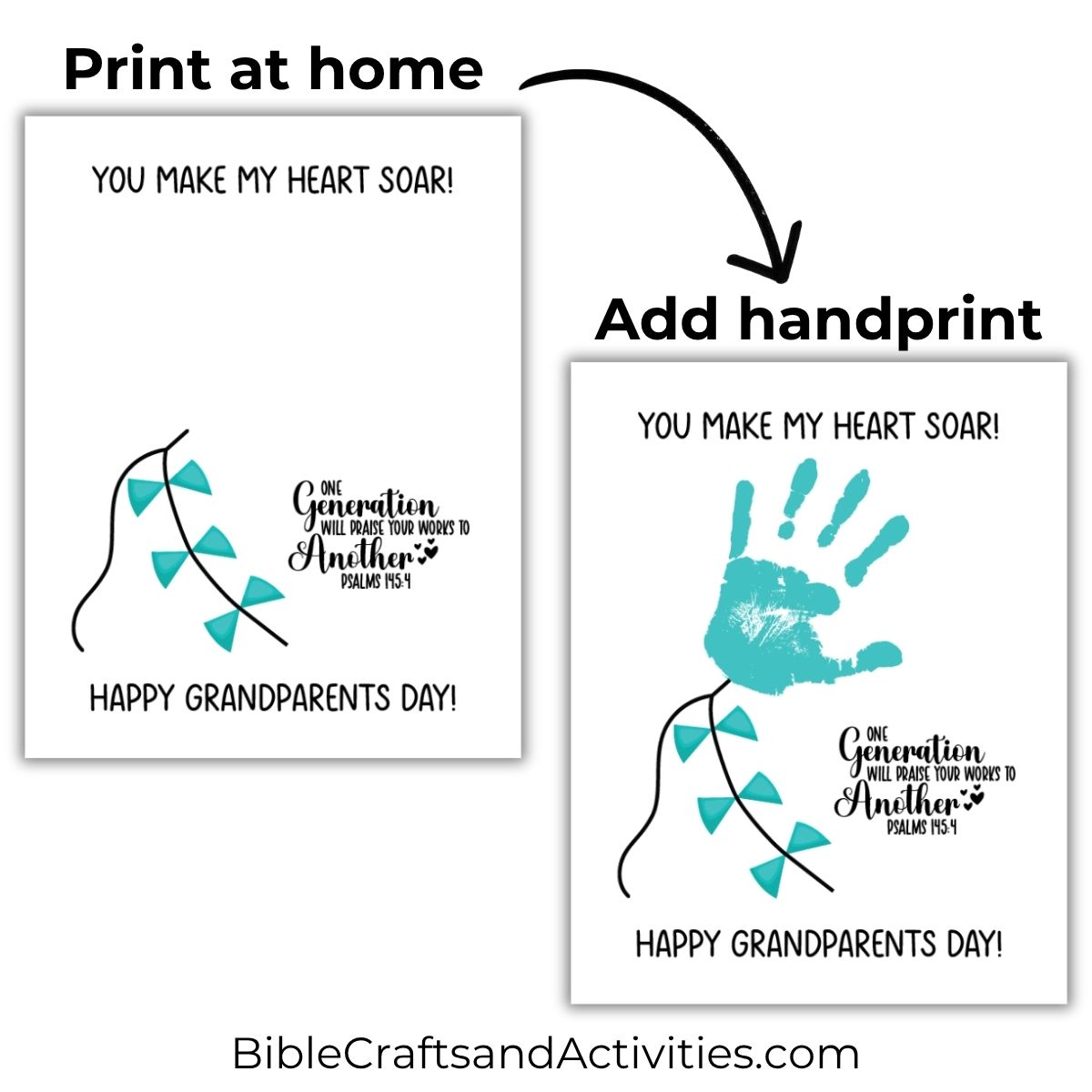 grandparents day handprint craft kite