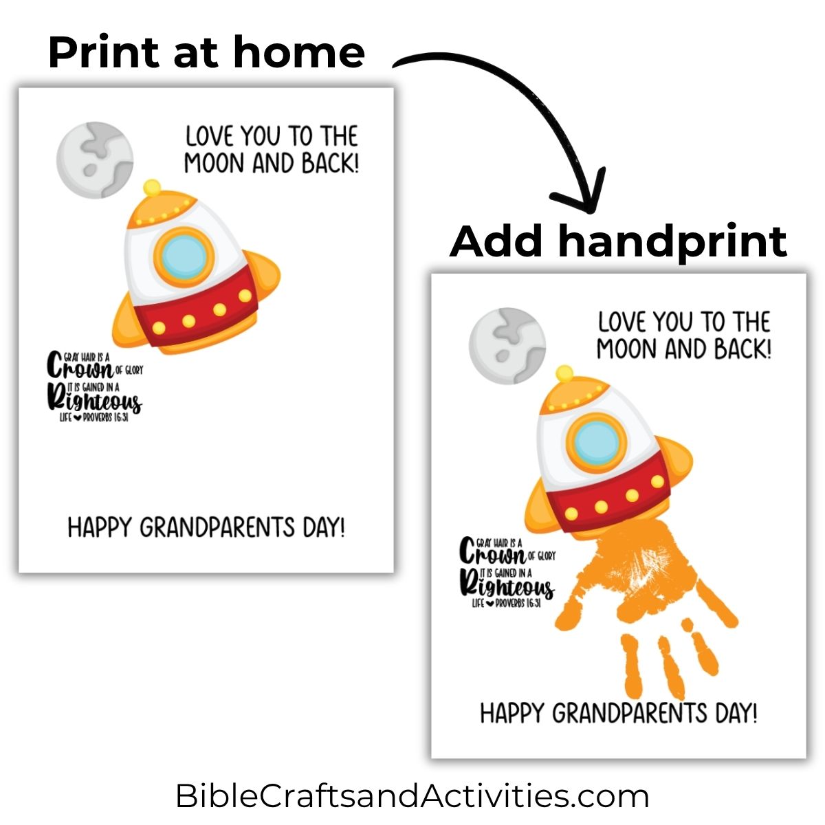 grandparents day handprint craft spaceship