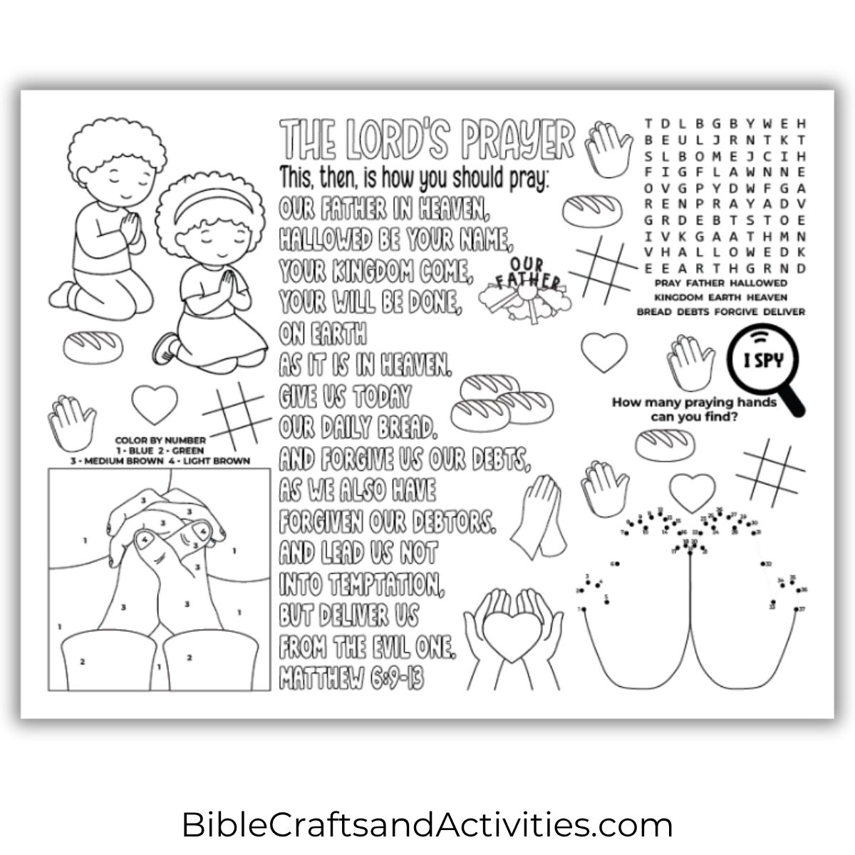 the lord's prayer activity sheet