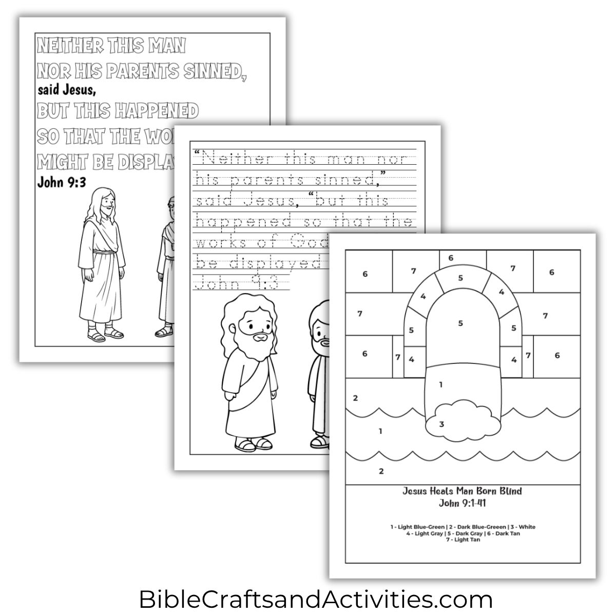 Jesus heals man born blind activity pages