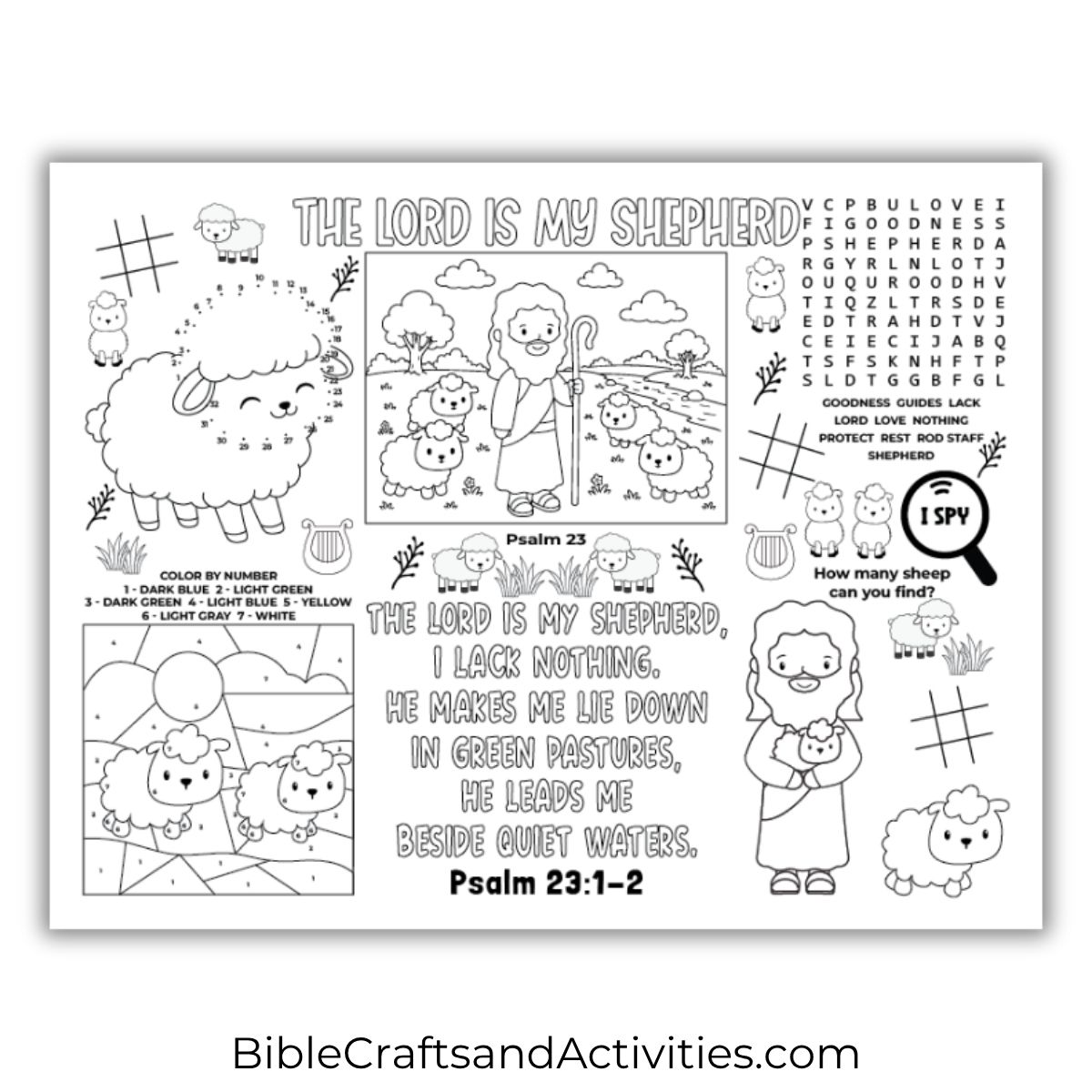 psalm 23 activity sheet