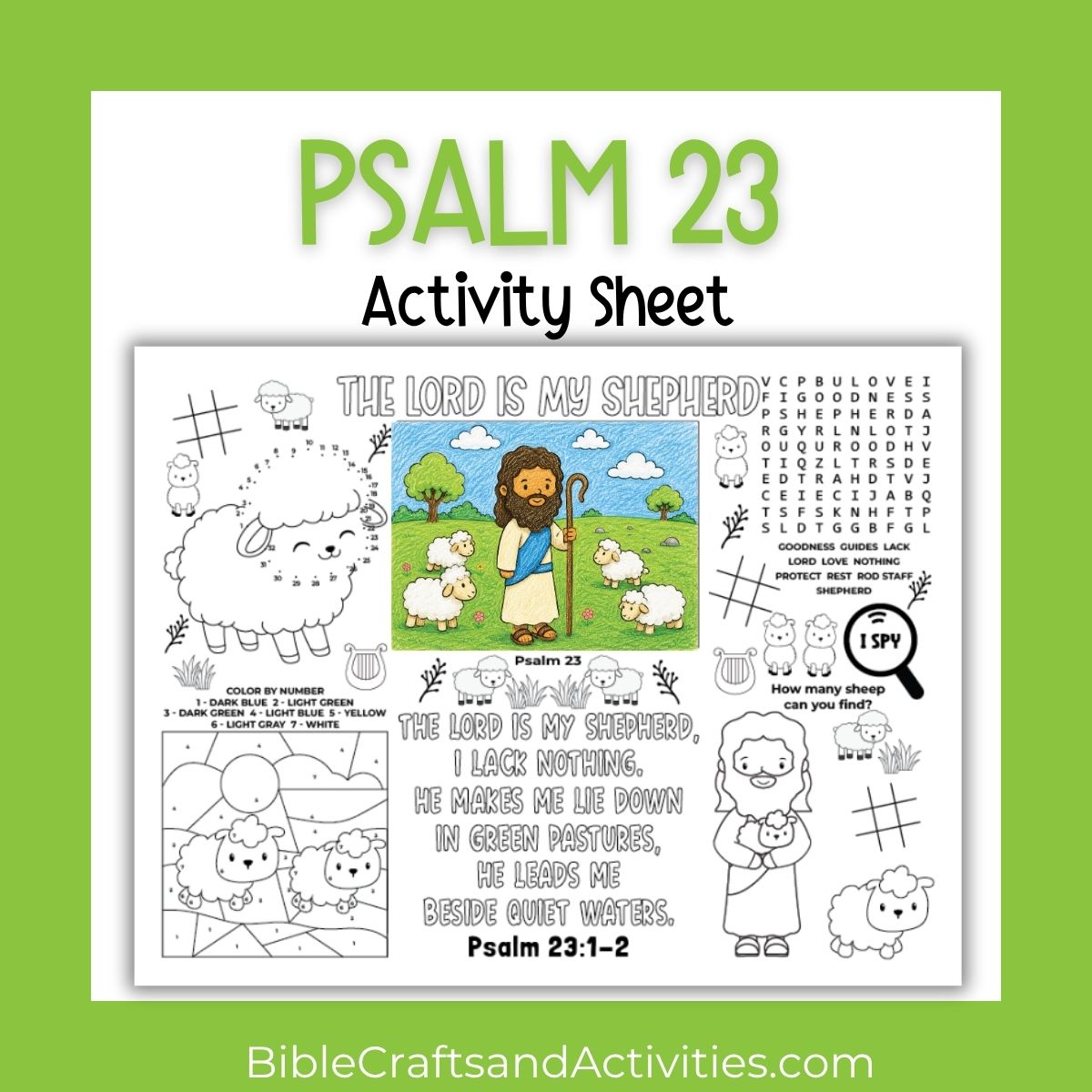 psalm 23 activity sheet
