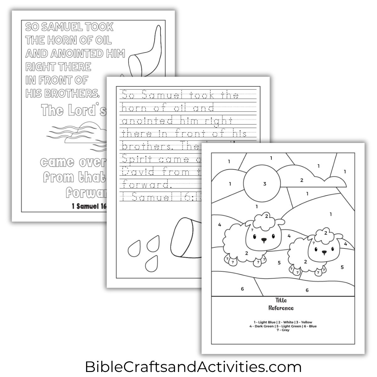 Samuel anoints David activity pages