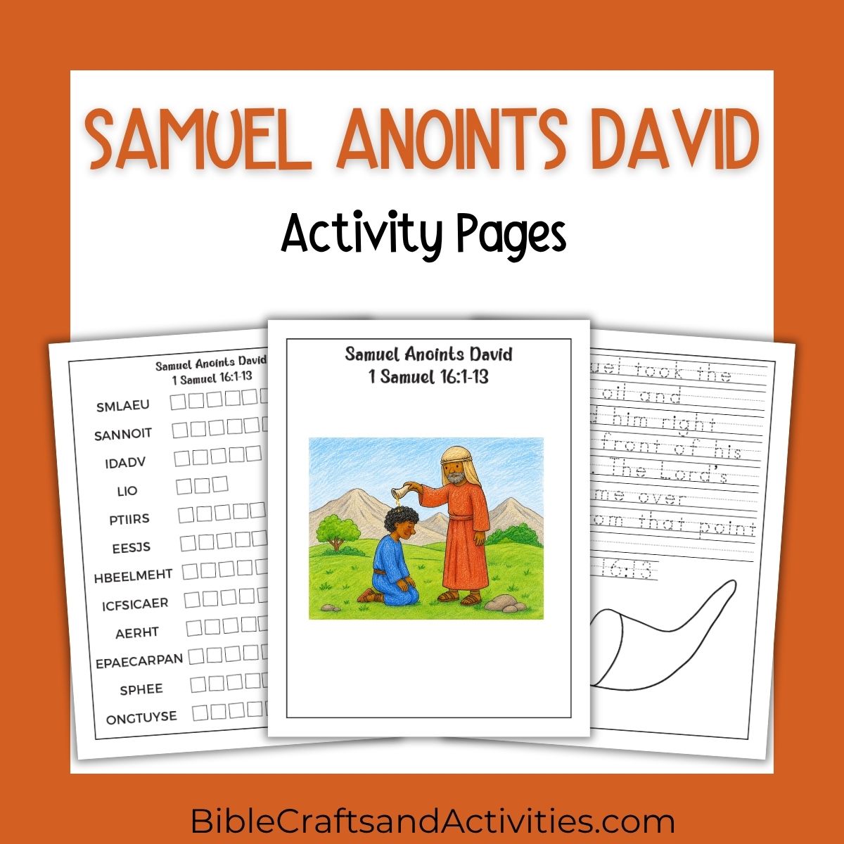 Samuel Anoints David Activity Pages