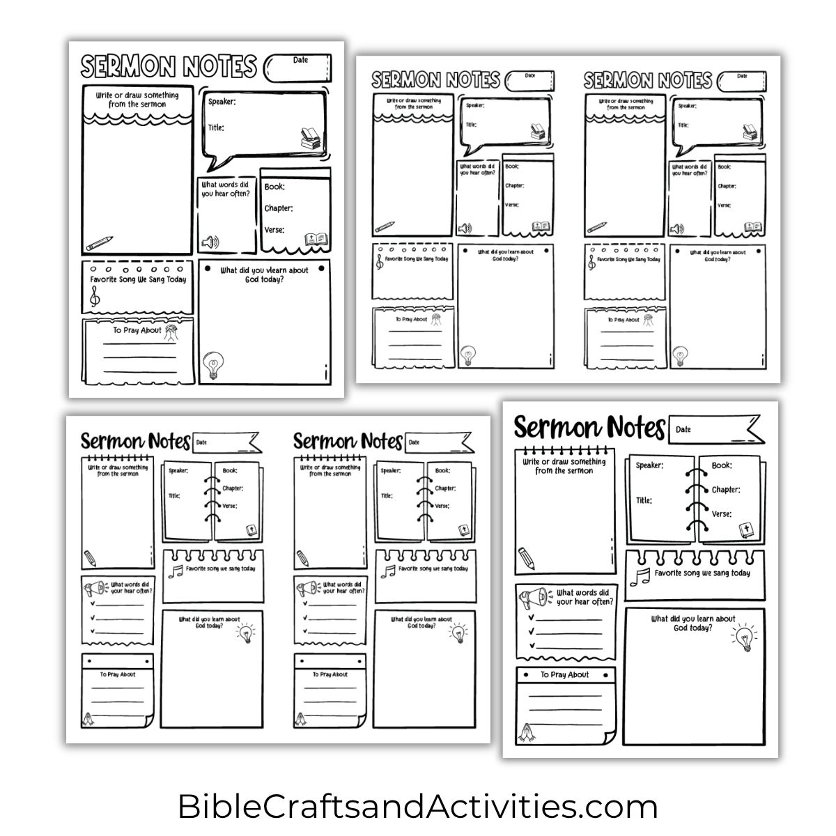 sermon notes for kids