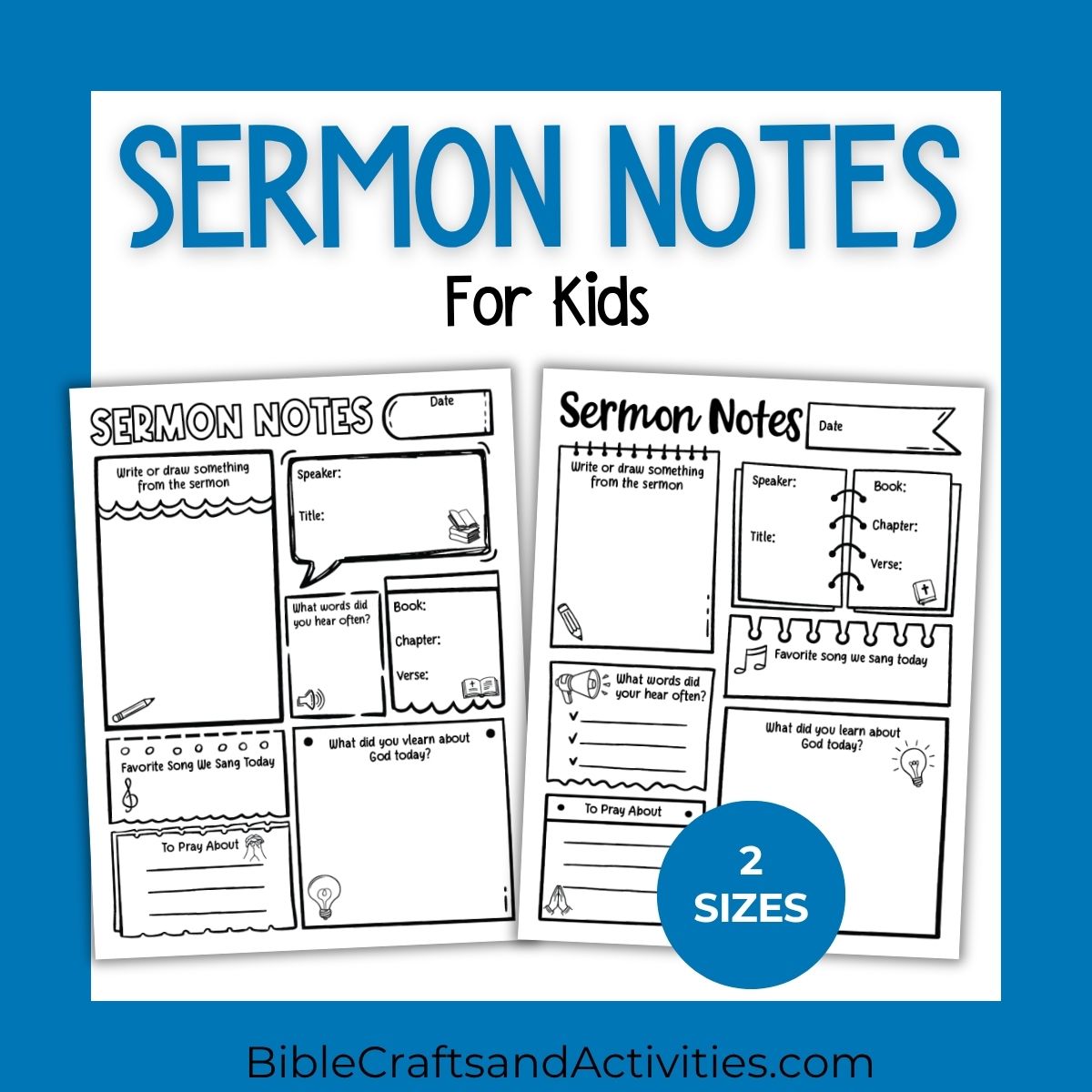 sermon notes for kids