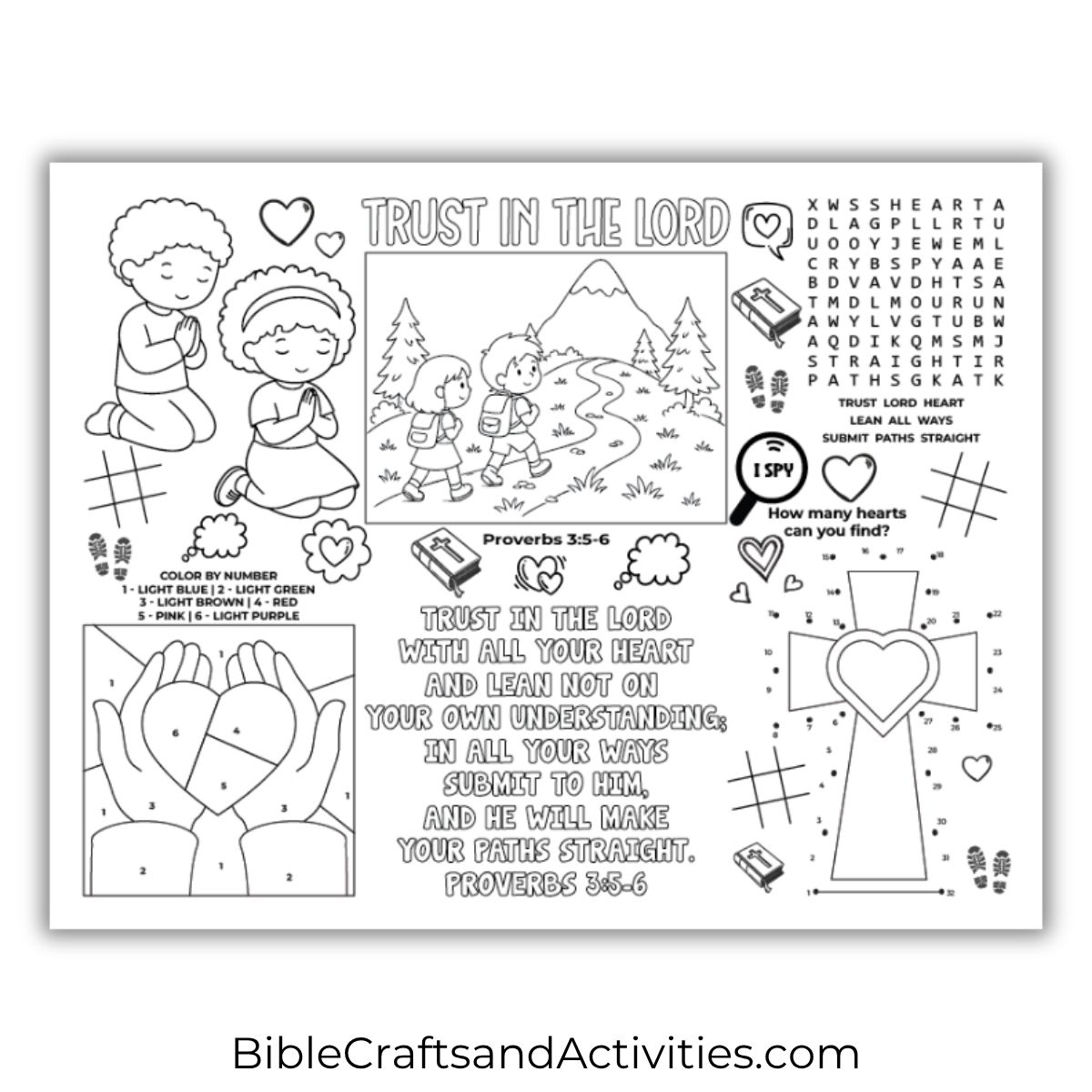 trust in the lord activity sheet