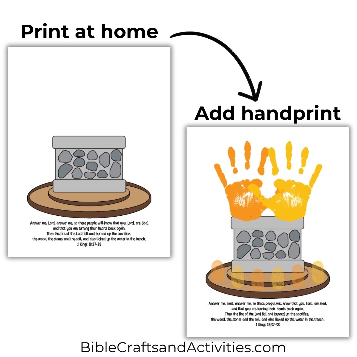 elijah and the prophets of baal handprint craft