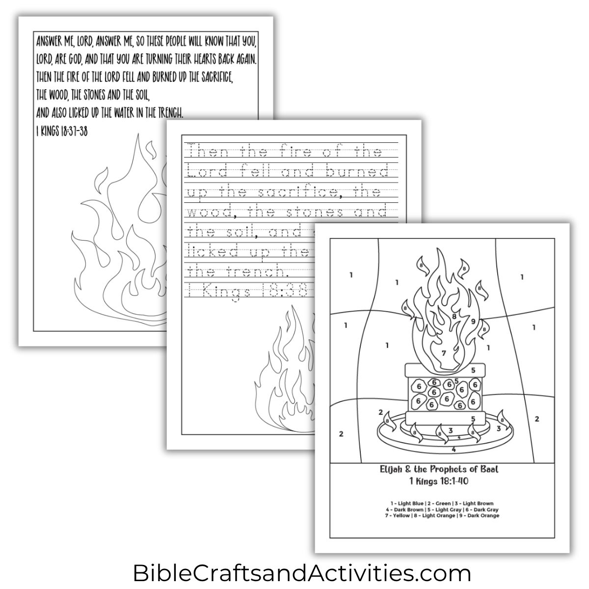 elijah and the prophets of baal activity pages