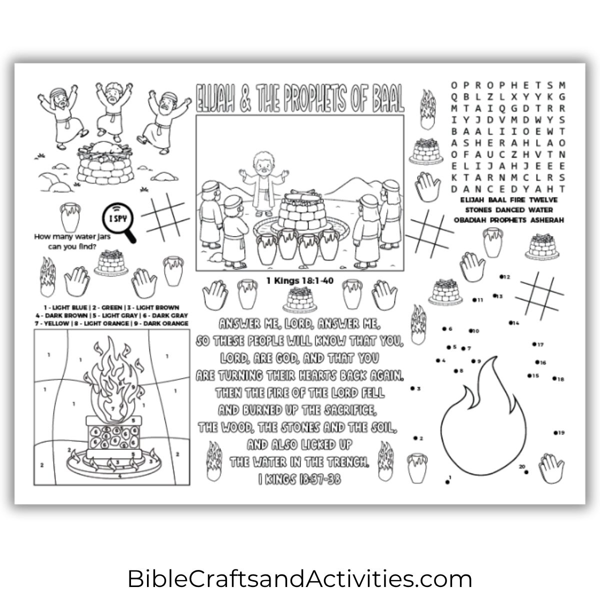 elijah and the prophets of baal activity sheet