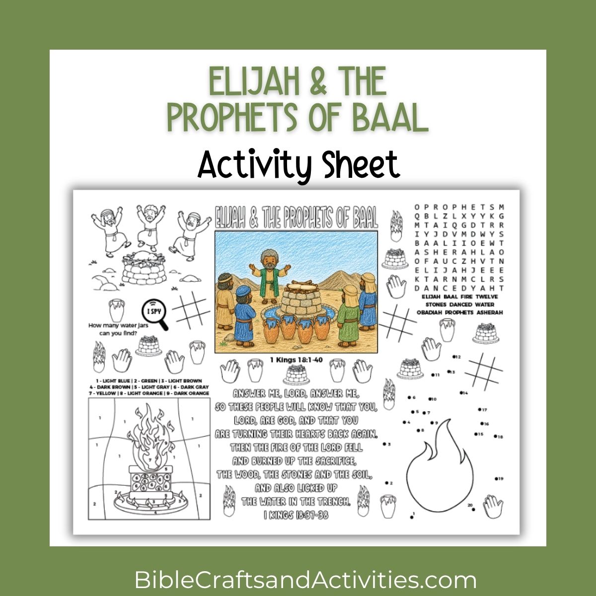elijah and the prophets of baal activity sheet