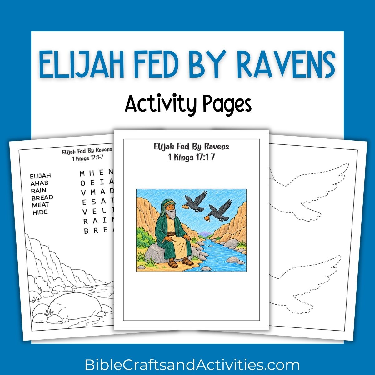 elijah fed by ravens activity pages