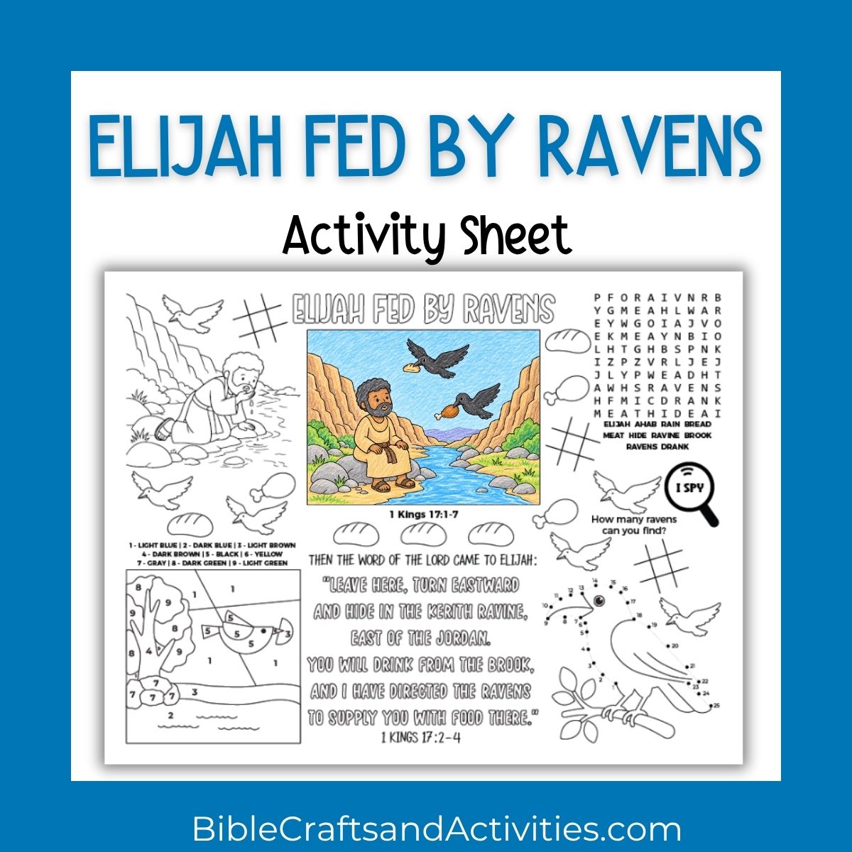 elijah fed by ravens activity sheet