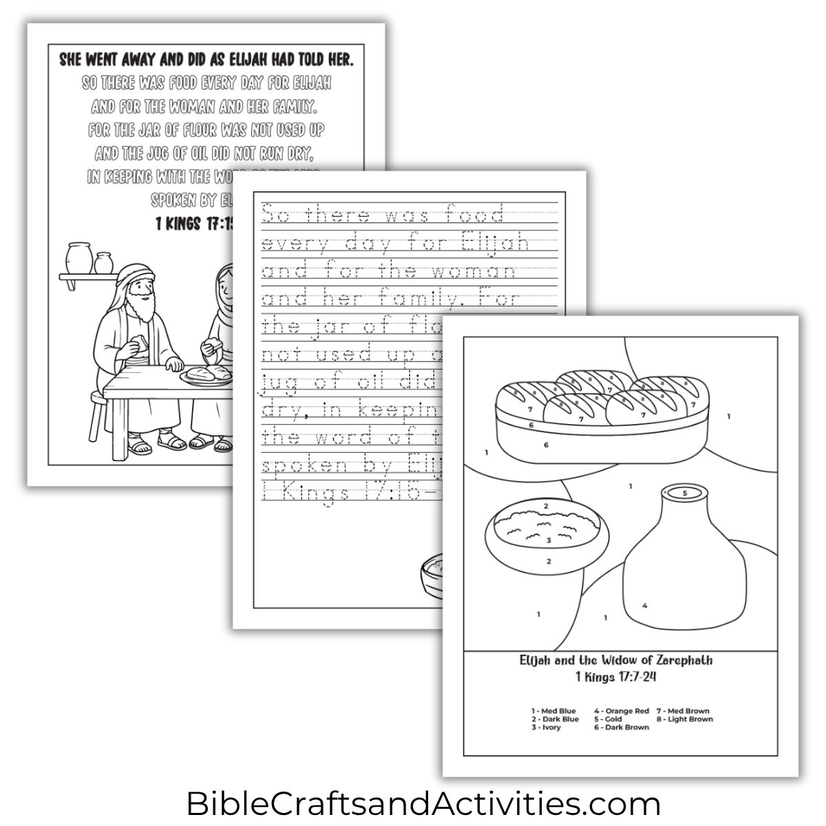 elijah and the widow of zarephath activity pages