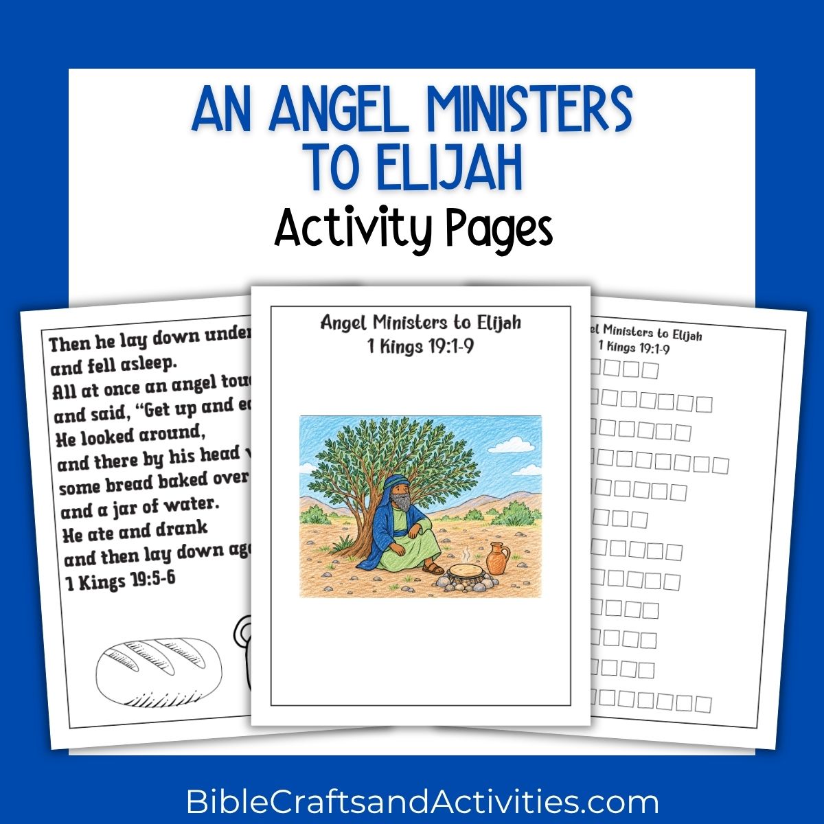 angel ministers to elijah activity pages