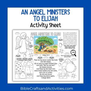 angel ministers to Elijah's activity sheet