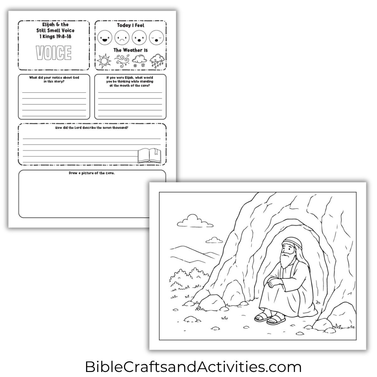 elijah and the still small voice activity pages