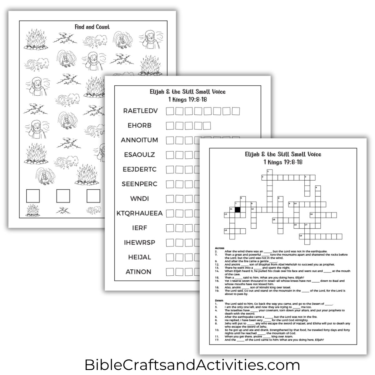 elijah and the still small voice activity pages